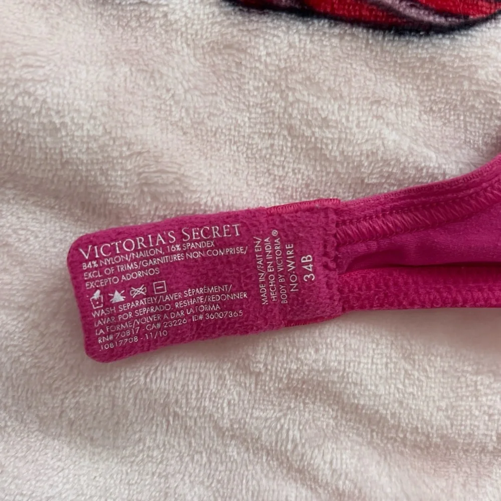 Victoria’s Secret hot pink lace wireless bra 34B - Picture 4 of 4